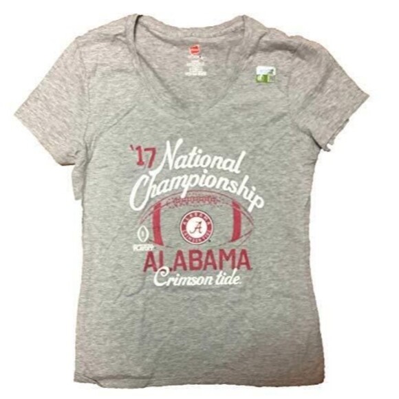 Rivalry Threads Alabama '17 National Champs V-Neck Women's T-Shirt Large 12/14 - Picture 1 of 1